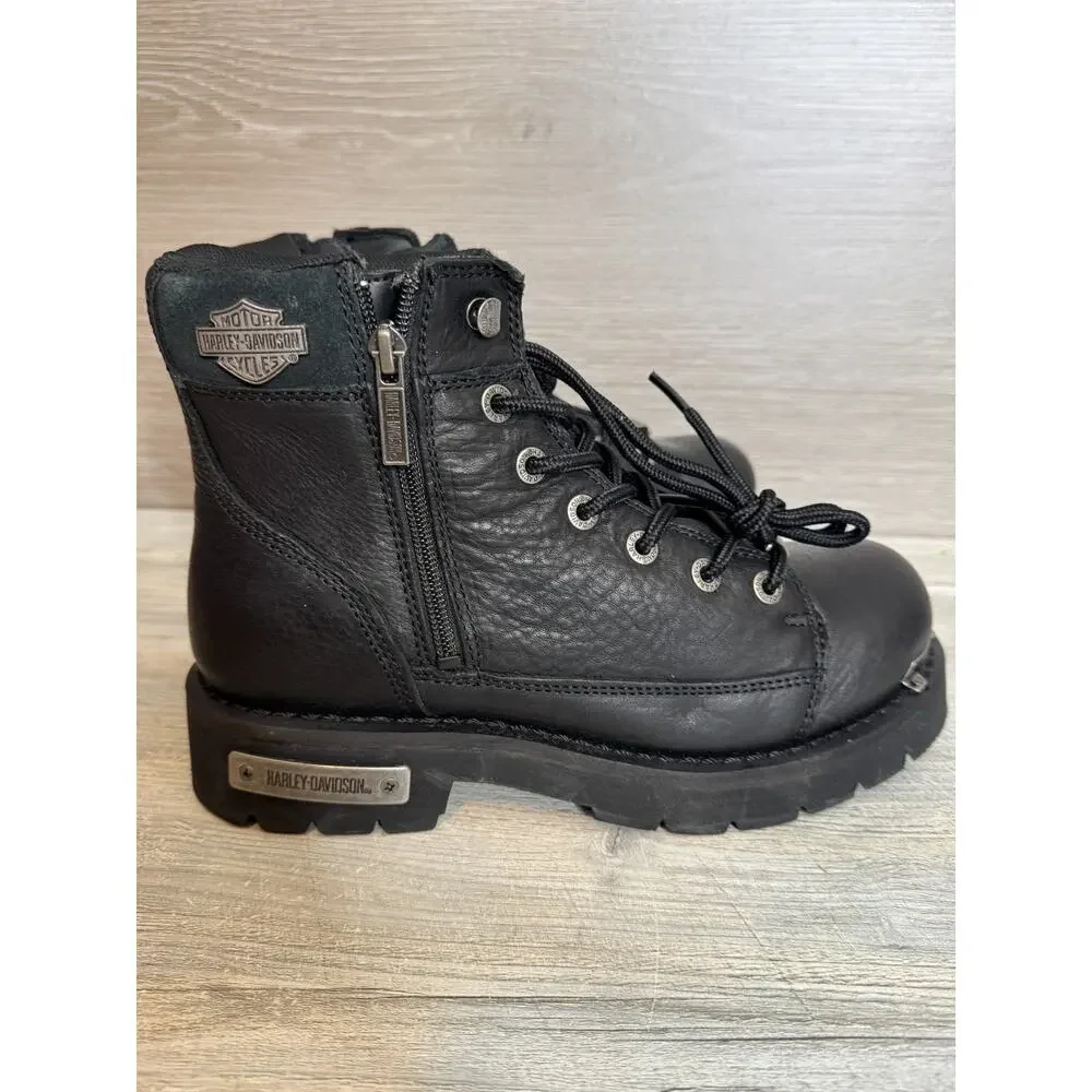HARLEY-DAVIDSON Men's Chipman Leather Riding Boots Zip Boots Hard Toe Size 8